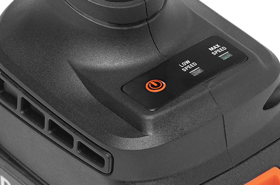 Позволяет выставить определенную скорость в зависимости от материала и операции (шлифование, полирование, резка)